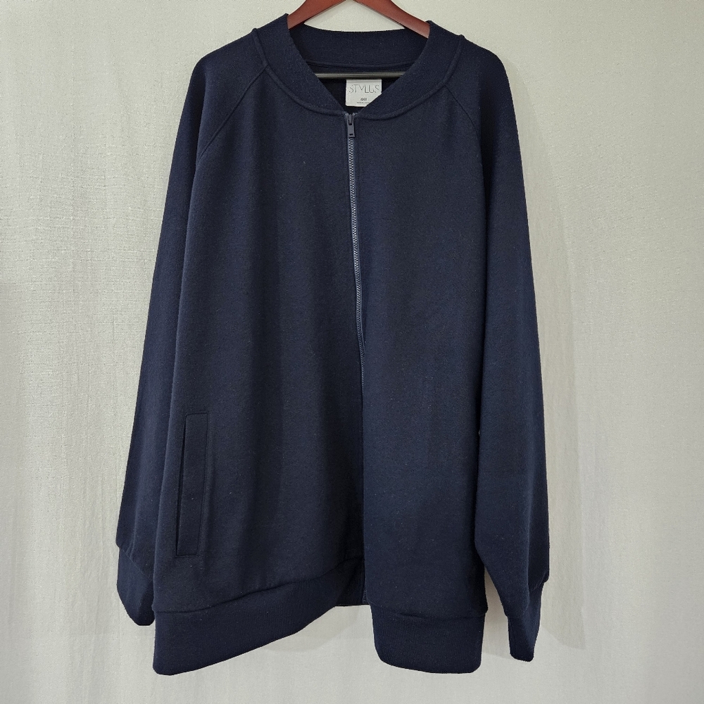 STYLUS Zip-Up Jacket in Navy Blue Men's Size 4XLT